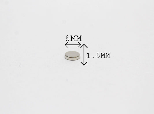 6 mm Dia x 1.5 mm Thick Neodymium Magnet