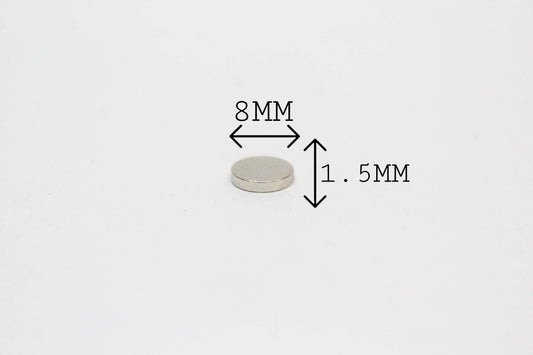 8 mm Dia x 1.5 mm Thick Neodymium magnet
