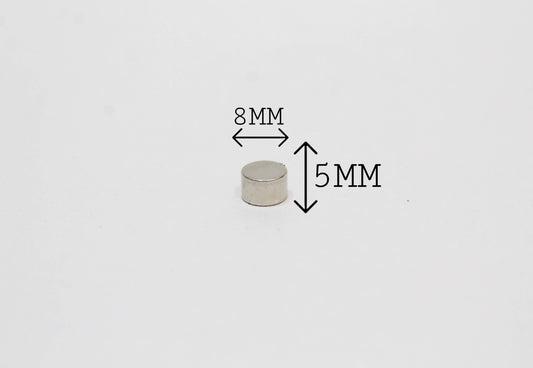 8 mm Dia x 5 mm Thick Neodymium Magnet