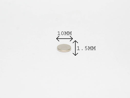 10 mm Dia x 1.5 mm Thick Neodemium Magnet