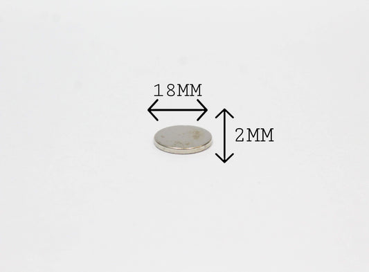 18 mm Dia x 2 mm Thick Neodymium Magnet