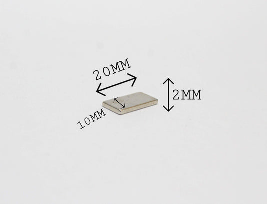 20 mm L x 10 mm B x 2 mm H Neodymium Magnet
