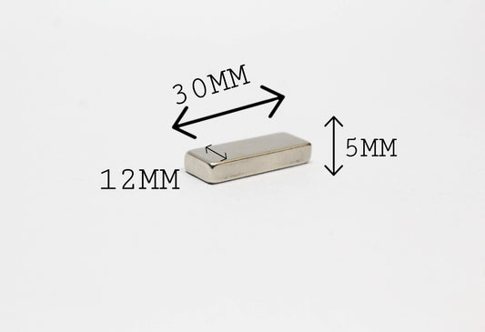 30 mm L x 12 mm B x 5 mm H Neodymium Magnet