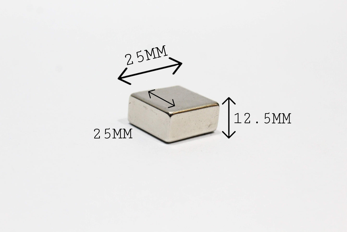 25 mm L x 25 mm B x 12.5 mm H Neodymium Magnet