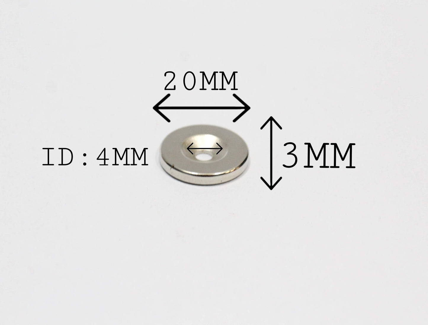 20 mm OD x 4 mm ID x 3 mm Thick CSK Magnet