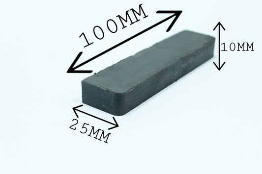 100 mm L x 25 mm B x 10 mm H Ferrite Magnet